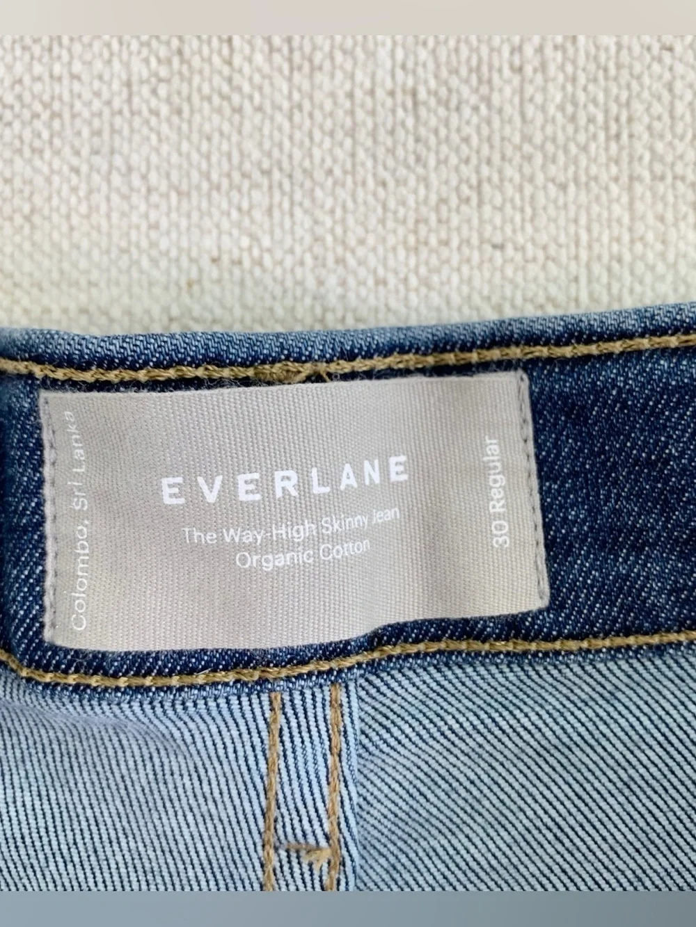 EVERLANE women's The Way High Skinny lean to Organic Cotton size 30 regular